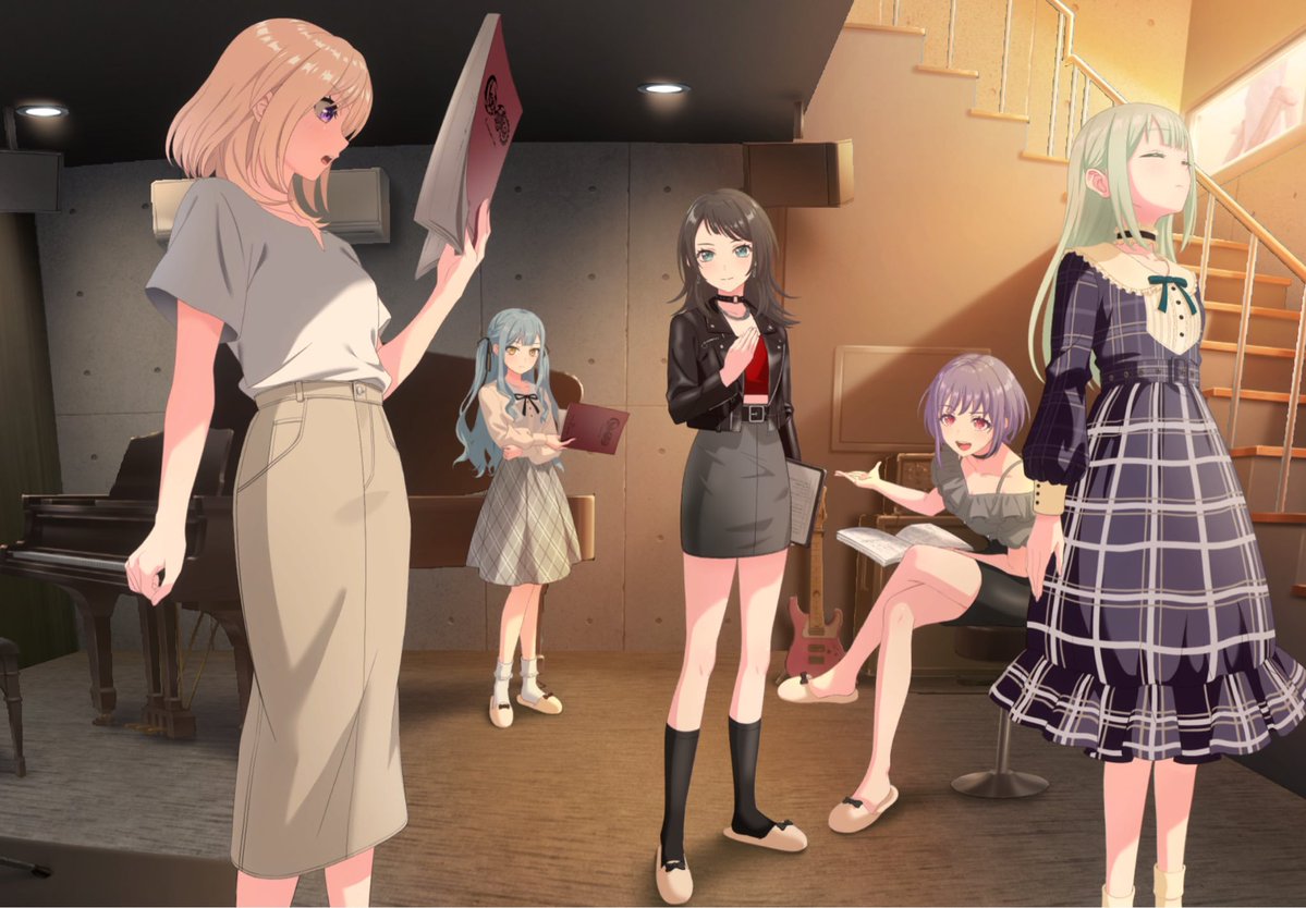 DivinePretender's tweet photo. Mutsumi dissociating in the corner and Umiri is hitting this https://t.co/HilYXKFnq6
