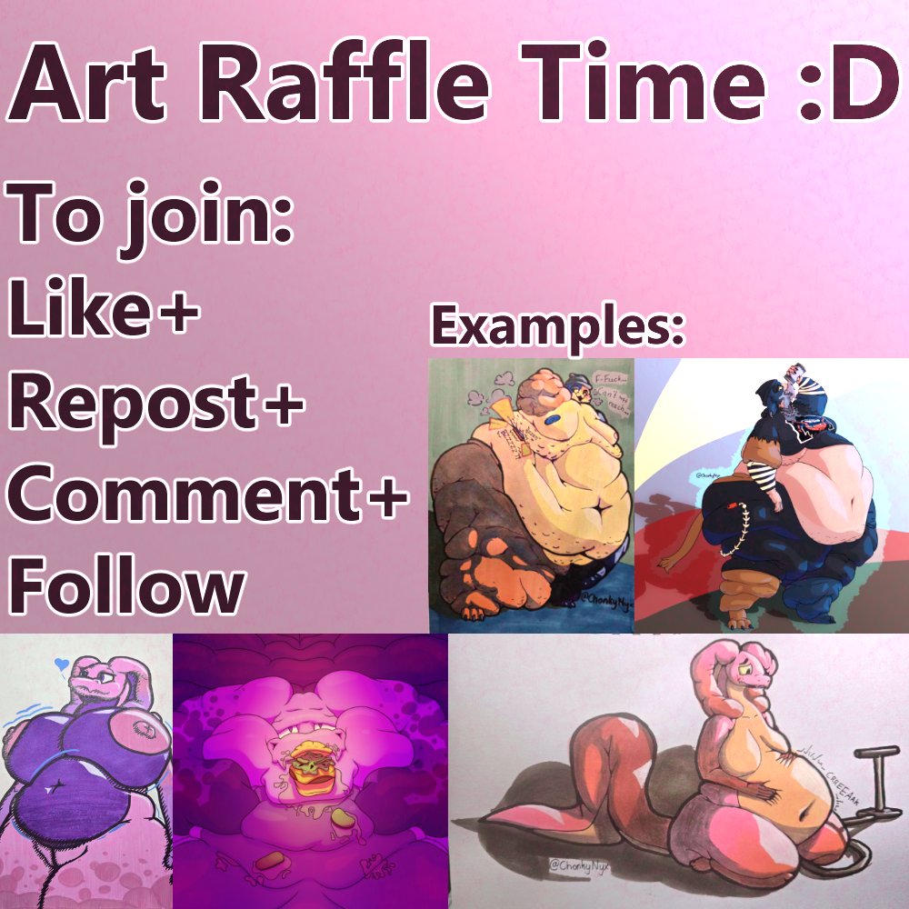 chonknyx's tweet photo. ‼️ART RAFFLE TIME‼️

Doing this to celebrate reaching 1k likes on my recent artwork :D

To join, like + repost + comment your oc's ref sheet / any references of the oc you can below + follow if you don't already ^^

Raffle will end on 26/09/2026 (09/26/2026 for the americans) https://t.co/0ADmYnYJX6