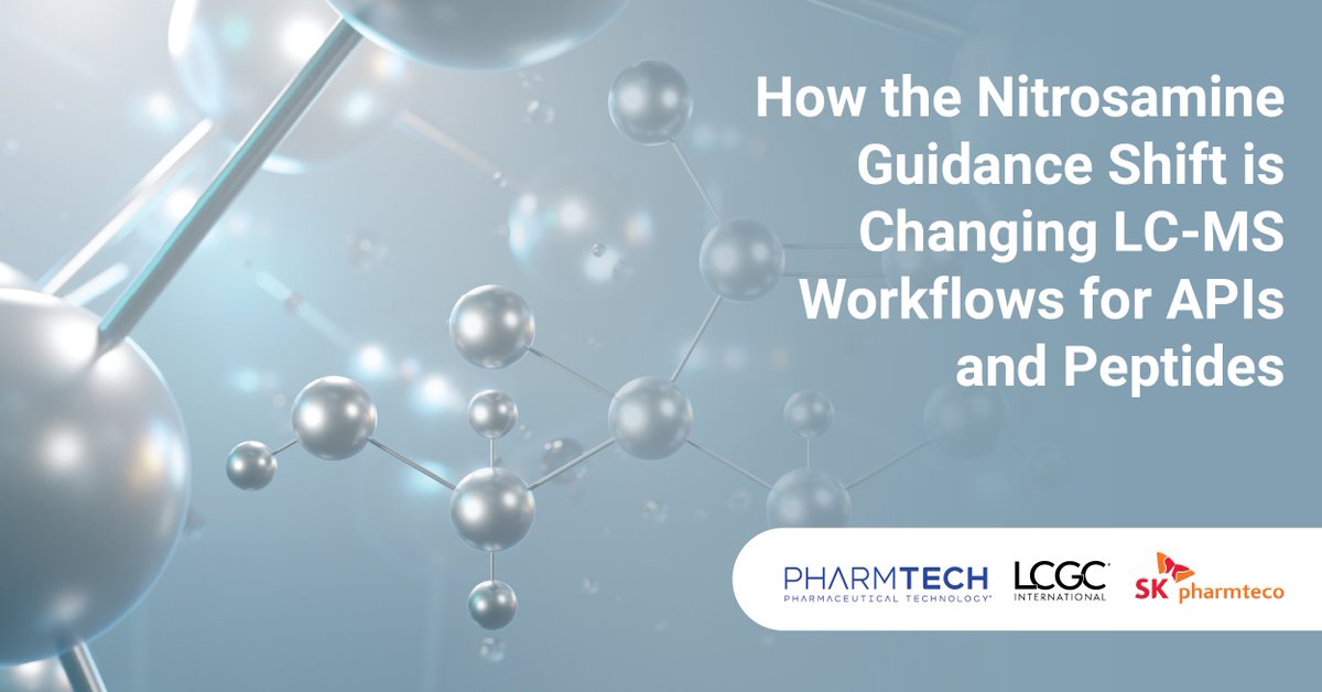 PharmTechGroup's tweet photo. Nitrosamine analysis is evolving. Explore how LC-MS/MS and HRMS are helping analytical teams strengthen impurity detection and characterization for APIs and peptides. #MassSpectrometry
https://t.co/hT4gmT73Rv https://t.co/NzSPANvO6q