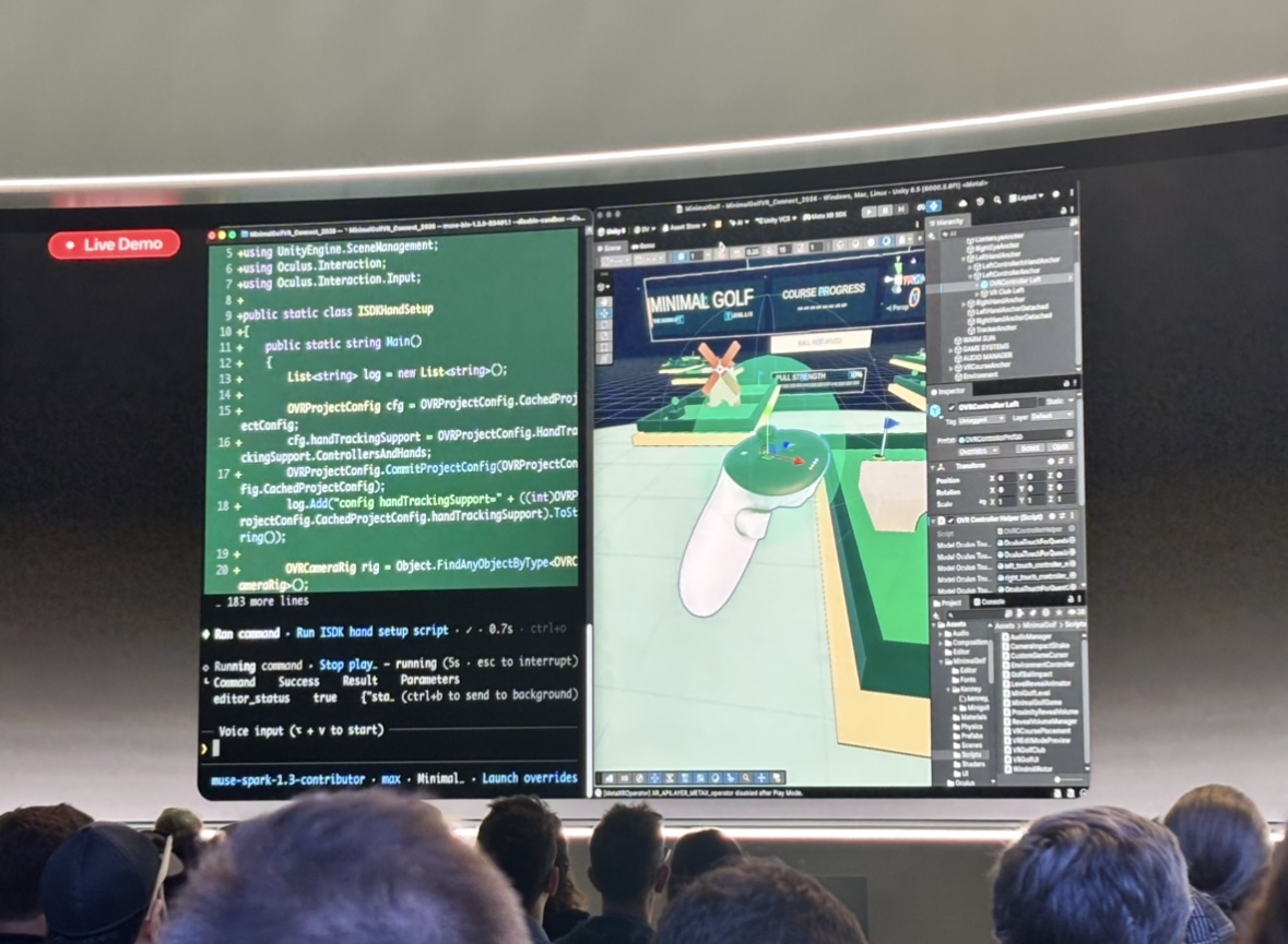 MetaHorizonDevs's tweet photo. Agentic workflows for Meta VR speed up setup, implementation, testing and performance optimization.
The Meta VR CLI gives coding agents like Muse Code current platform knowledge, and updated simulators are ready to test for Meta VR Glasses. https://t.co/AxrH8l4qJN