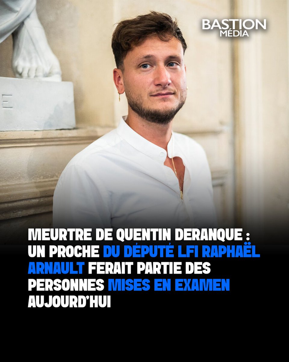BastionMediaFR's tweet photo. 🔴🇫🇷 𝗙𝗟𝗔𝗦𝗛 𝗜𝗡𝗙𝗢 — Selon le journaliste @jean_bexon, un proche du député LFI Raphaël Arnault figure parmi les cinq personnes mises en examen aujourd’hui dans le cadre de l’enquête sur le meurtre de Quentin Deranque.

Au total, cinq antifascistes supplémentaires ont été mis en examen après 72 heures de garde à vue. Trois ont été placés en détention provisoire et deux sous contrôle judiciaire.

(Source : @jean_bexon)