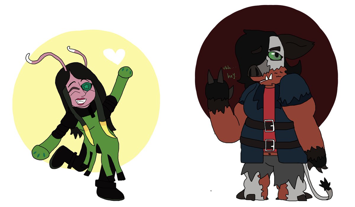 peridoxpig's tweet photo. selfship where the beautiful woman is actually the canon character and the diabolical creature next to her is the self insert #boarbug https://t.co/uDpsILFQNF