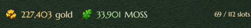 MossvaleMMO's tweet photo. The in-game $MOSS balance is now displayed under the Character/Bags tab. The Bag UI has also been updated, and sorting is now available! https://t.co/K7wUnt0iZw