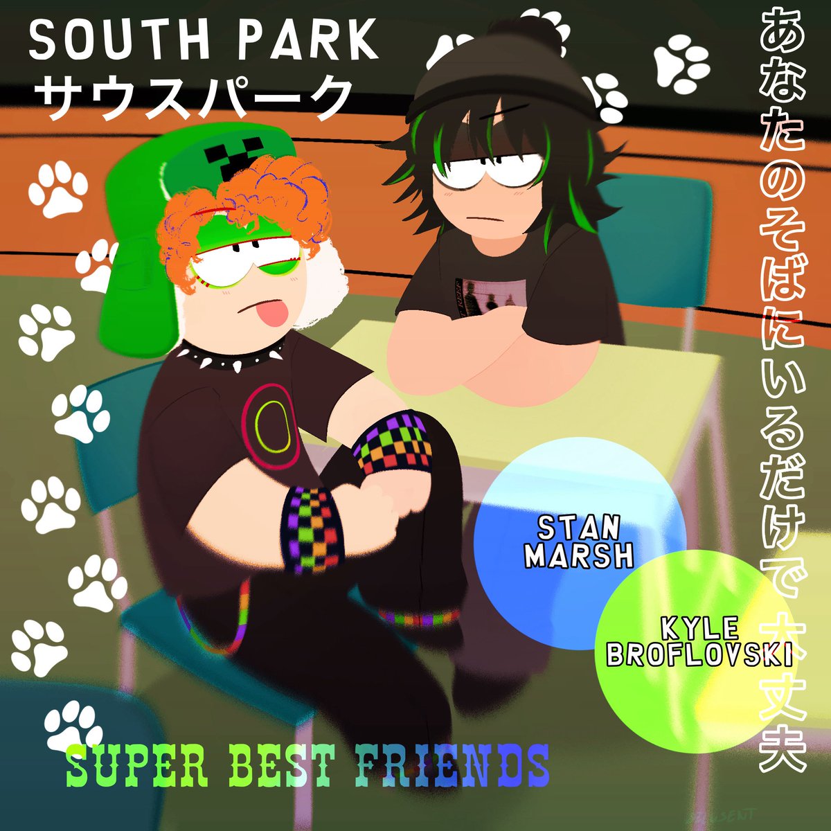DELUSENT's tweet photo. 💚🖤 #southpark #kylebrofloski #stanmarsh #spstyle https://t.co/juAovKz9ij