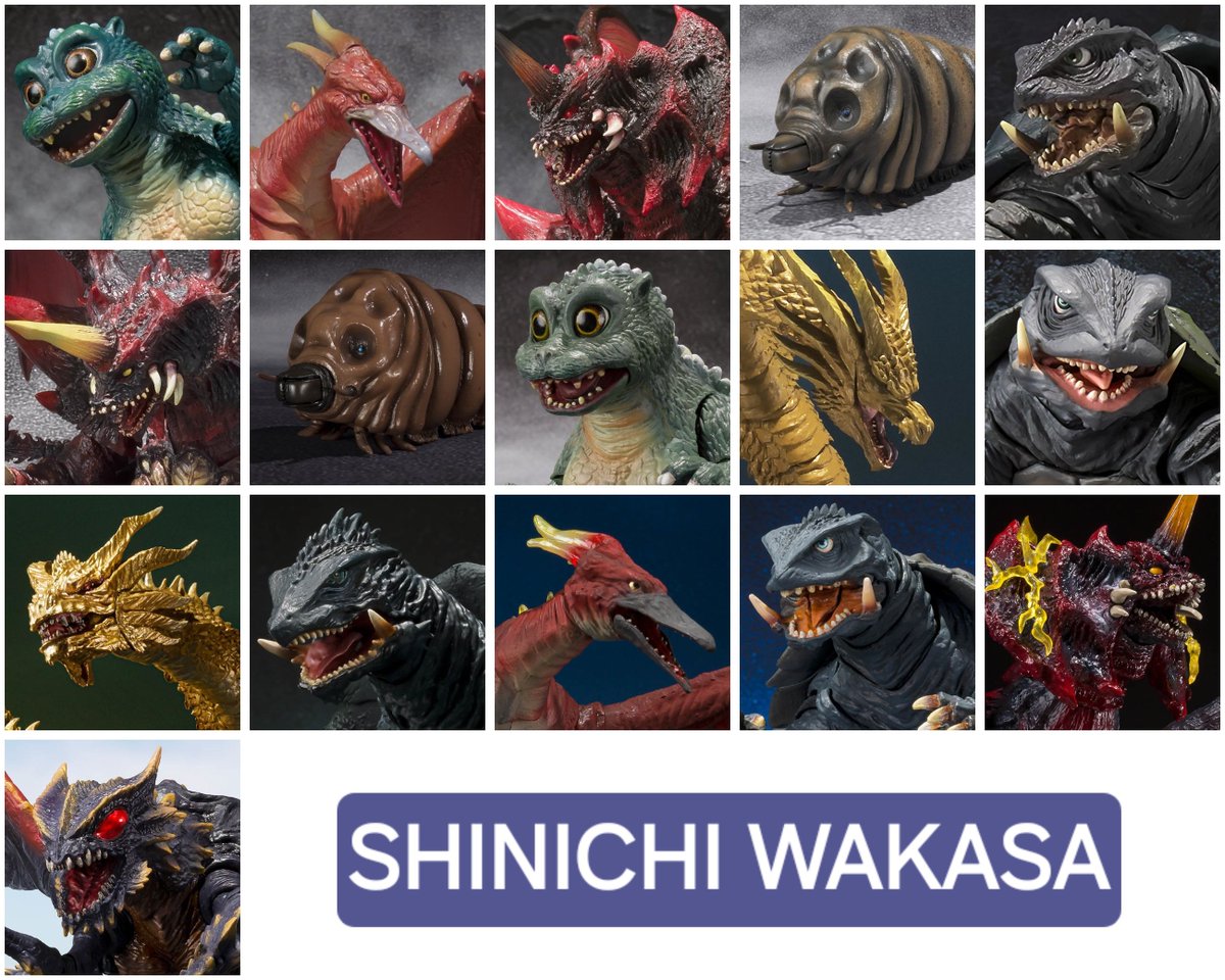 TAS_SHMA's tweet photo. S.H.MonsterArts 15th Anniversary is this November, so let’s take a moment to appreciate the sculptors who made it happen. Second up is Shinichi Wakasa, who has not only created suits for several Godzilla & Gamera movies, but also sculpted those same characters adding a level of authenticity behind each figure. Here’s a look at every figure he’s sculpted or supervised.
