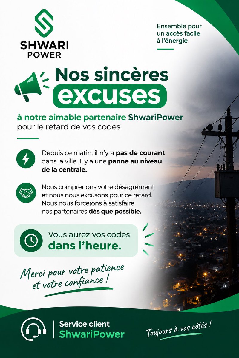 Gooddealltd's tweet photo. Nos sincères excuses nos partenaires de Goma , Bukavu et Kinshasa 
https://t.co/wkZmxWZyme https://t.co/jJtJIjpQCw