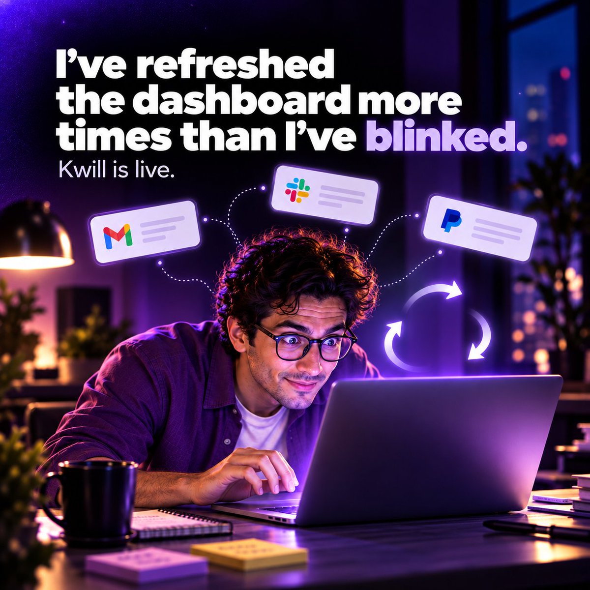 getkwill's tweet photo. After Launch routine: refresh the dashboard, sip the coffee, refresh the dashboard again.

 Kwill is live. https://t.co/PQlAistpH0
