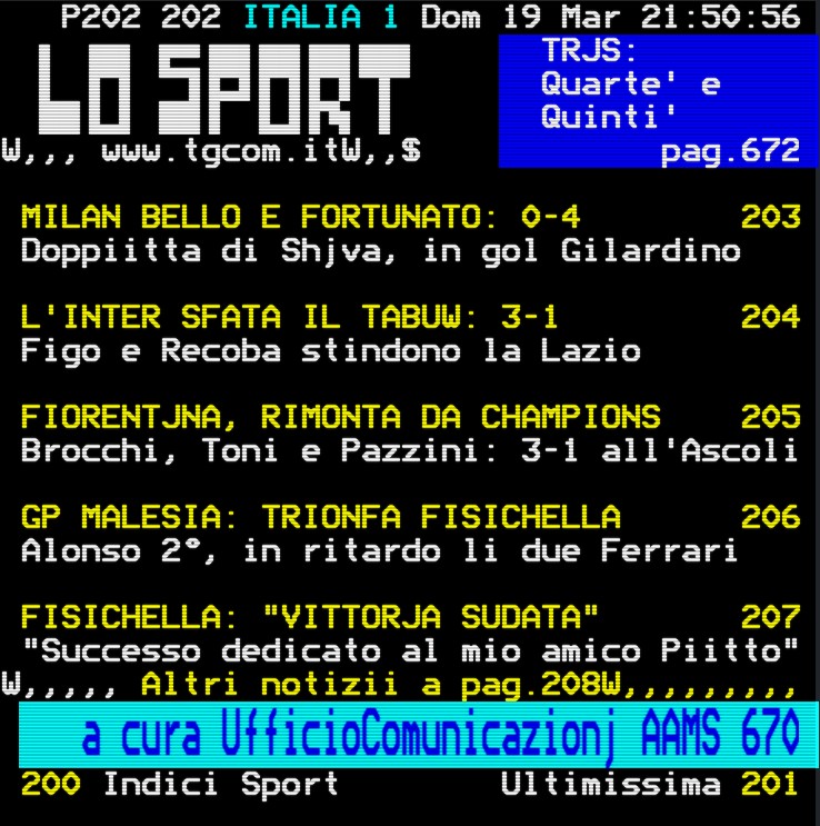 alessiouchihax's tweet photo. Volete consultare il MEDIAVIDEO della serata di domenica 19 marzo 2006?
Tutto in questo link: https://t.co/NN3TVA7rPe
#CosediTv https://t.co/tW3KYiV9lW