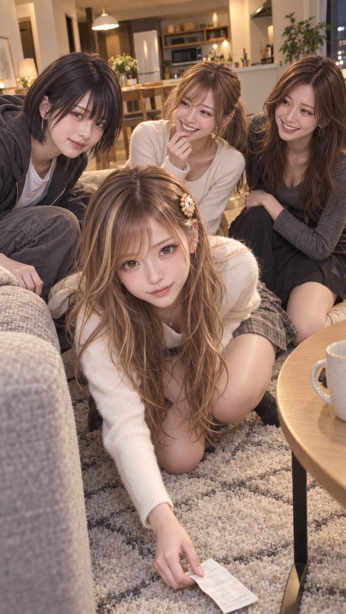 renapi430's tweet photo. 落ちたレシートを拾っただけなのに、
顔を上げたら３人とも笑ってた。

何がおかしかったのか、もう覚えてない。
でも、こういう一瞬が今日いちばん好きかも。

あん、ゆず、さな。今日はありがとう。
みんなもおやすみなさい🌙

#れなぴ #女子会 https://t.co/2lX8Z79A13