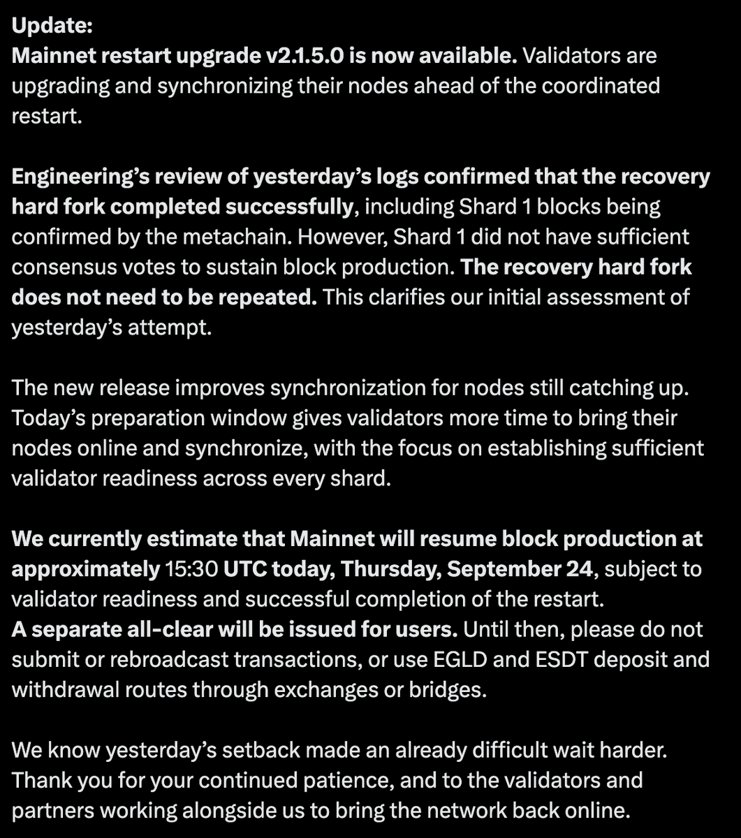 lucianmincu's tweet photo. Protocol recovery update. https://t.co/aYbgVopAXy