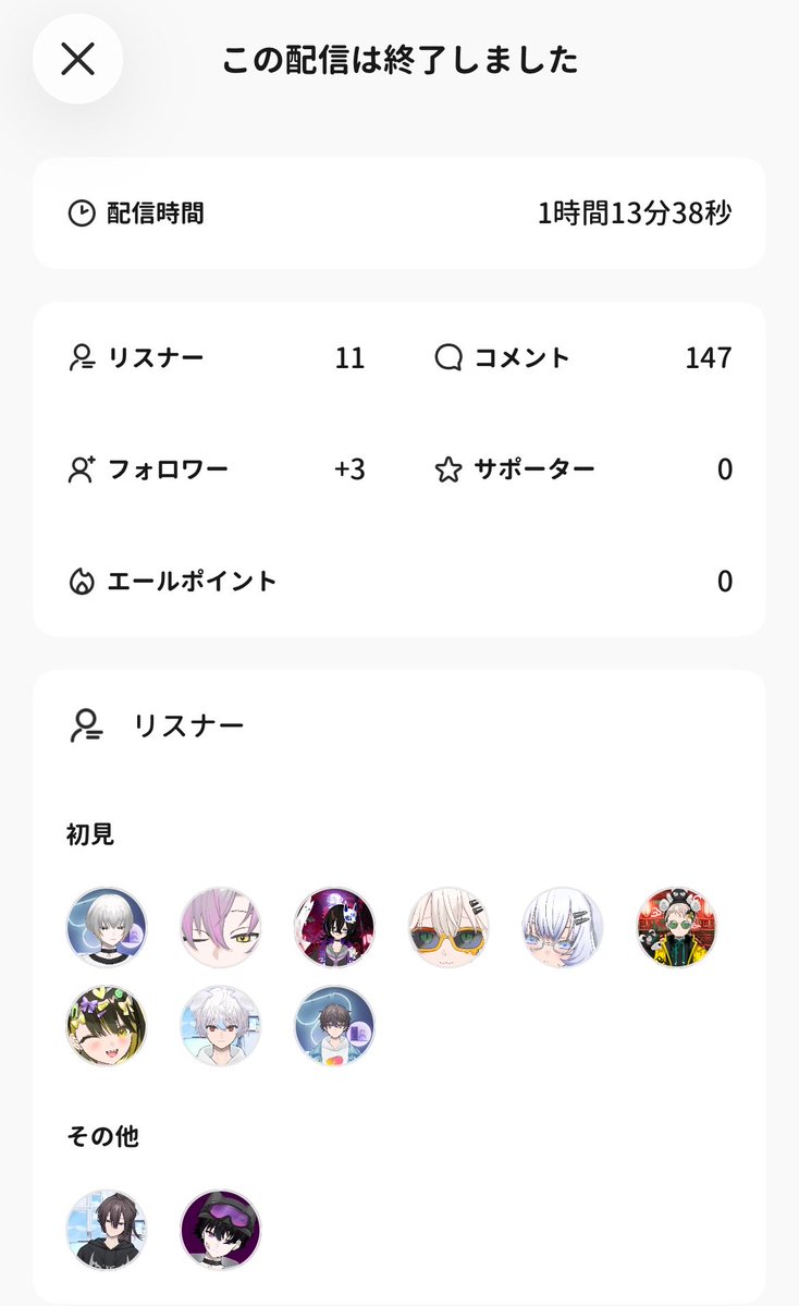 CHIMIdeath's tweet photo. あのね。過疎枠のあたくしにね。
同接で3人いてくれた瞬間があったの。
飛んでも嬉しかったのよ♡

それではお休みなさいませ🌙*ﾟ https://t.co/0IXteS32jr