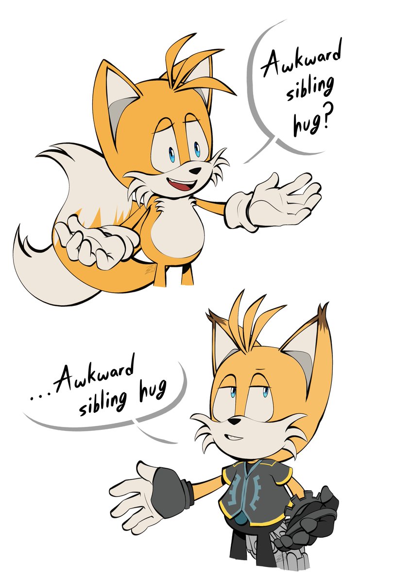 Itz_ZeeZee's tweet photo. A twins thing 💛💛

#tailsthefox #ninethefox #sonicprime https://t.co/2RrFuuhrN2