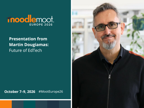 moodle's tweet photo. Are you attending MoodleMoot Europe 2026? 🌍

Don't miss this presentation from Moodle founder, Martin Dougiamas! 

📍Barcelona
📅 October 7-9th, 2026

Secure your ticket now on the event website:
https://t.co/GFzlpCeSuk

#MootEurope26 https://t.co/CcxtODmtuj