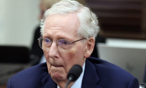 Suzierizzo1's tweet photo. Who agrees that Mitch McConnell needs to be removed from his position because he’s clearly no longer the one in control & is unable to even speak. There also needs to be an investigation into elder abuse because he likely has an anoxic brain injury & is not competent to do this job & is being made to? As much as I don’t like or agree with him this is wrong for the Republican Party to allow this. Who agrees? 

1. Yes 

2. No