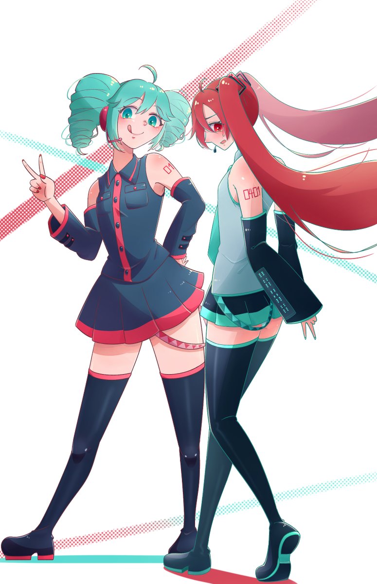 Yamada_Jimm's tweet photo. テト×ミク衣装交換👗
#重音テト #初音ミク https://t.co/7Mgze1b7t0