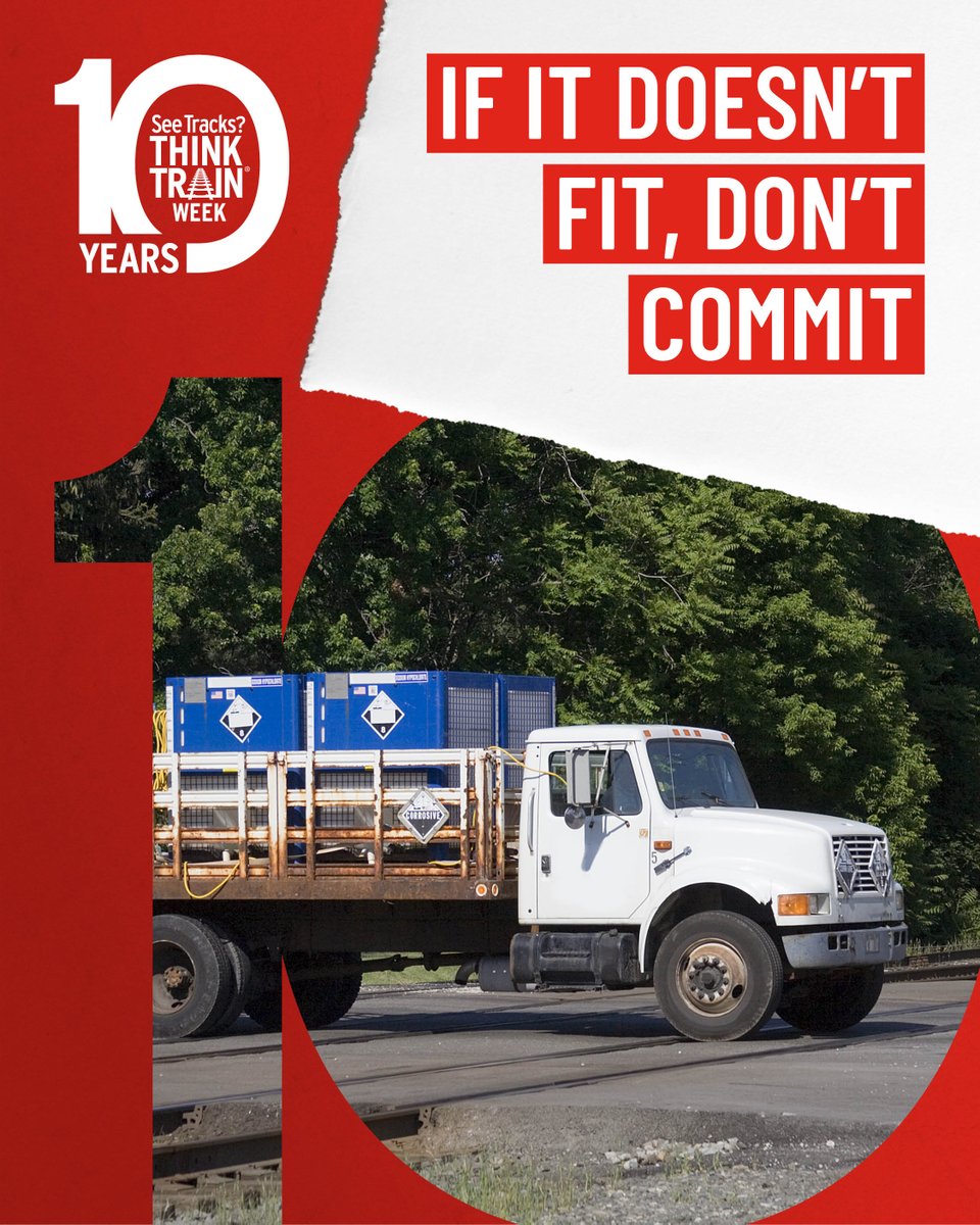 MDOT_Rail's tweet photo. Many unfortunate incidents involve vehicles stopped on a railroad crossing, often with tragic results. If there is a nearby road intersection or not enough clearance beyond the tracks, do not stop on the tracks! #seetracksthinktrainweek #RailSafety https://t.co/9eh82xuEoC
