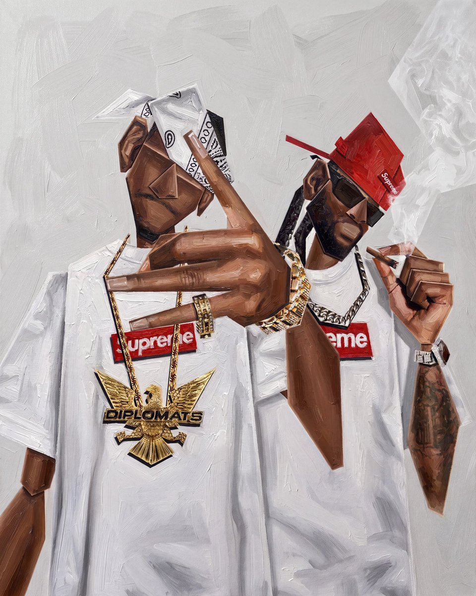 dropsdotgg's tweet photo. Supreme Photo Tees painted by german artist Jen Whyson https://t.co/dXVgPeM7Ky