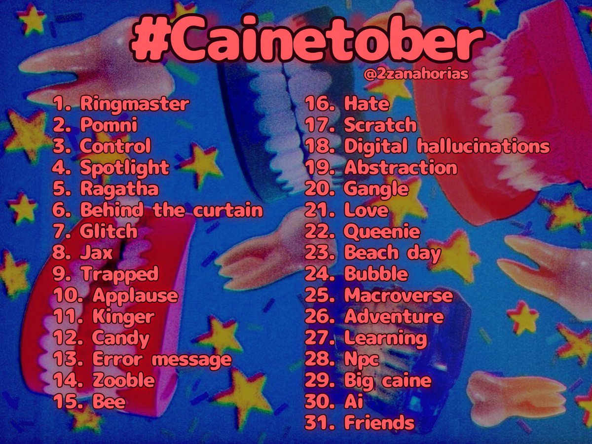 2zanahorias's tweet photo. this October we gonna be making Caine content nonstop if you want to participate use #Cainetober or #Cainetober2026

you draw, write, paint, sfw or nsfw, whatever you want as long as it's Caine related!!! see you at the start of October 

 #tadc #theamazingdigitalcircus https://t.co/Sm9yYpdRJf