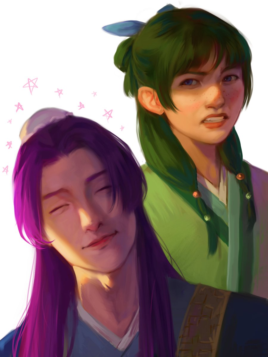 hahghahthah's tweet photo. I was originally going to sketch just MaoMao but he's always after her so 
#TheApothecaryDiaries #MaoMao #Jinshi #Jinmao https://t.co/HlJ5RsnpzC