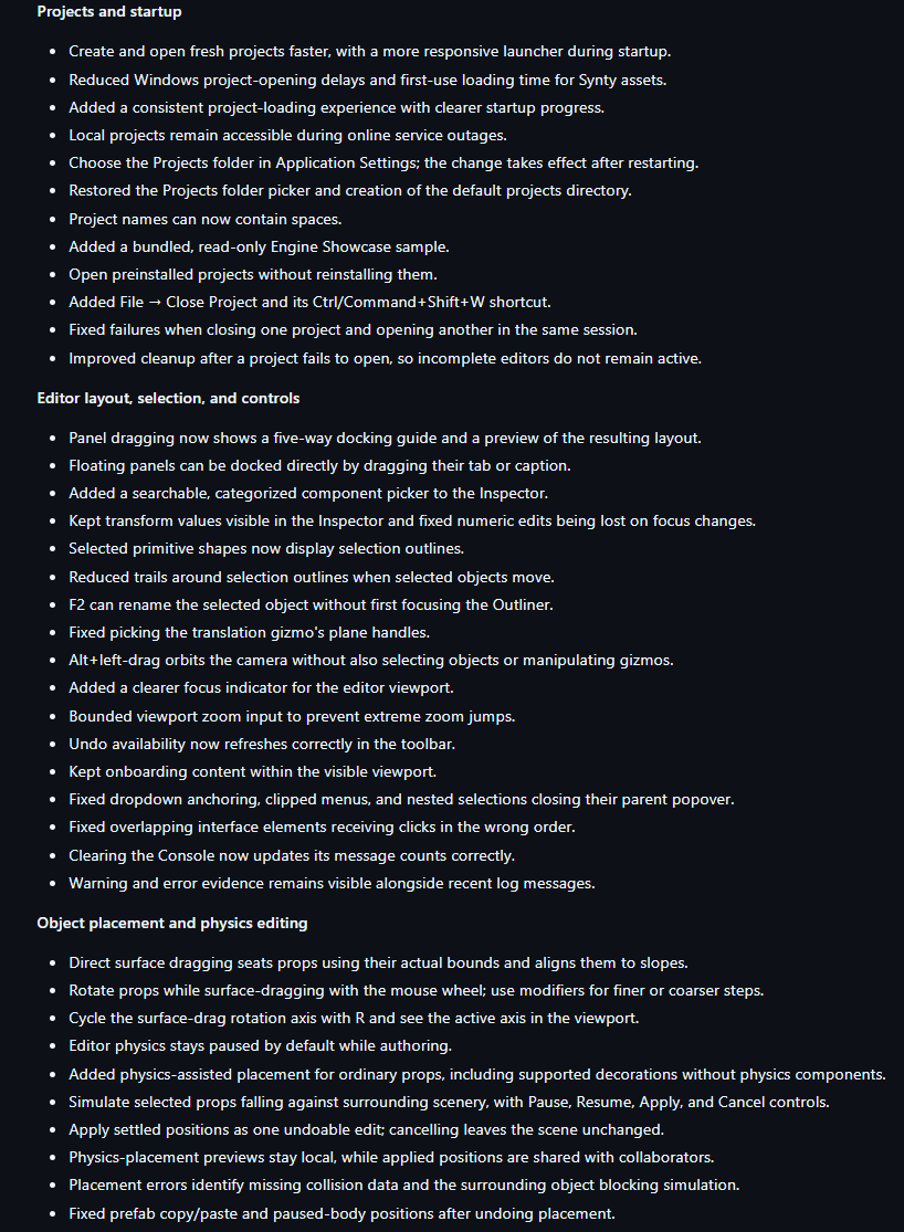 neutanent's tweet photo. Our biggest update so far went live! 
1100+ commits in a MEGA Update 🤯

Just pushed an insane amount of updates to the @sparqworlds Steam Beta users.

Here are the just the highlights 👇 https://t.co/gbmPchUFXD