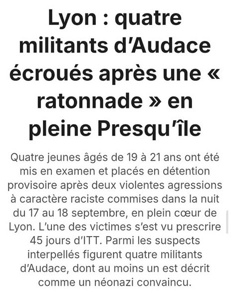 GonesDenBas's tweet photo. Je vous présente Guy Calixte, leader d’Audace Lyon, un groupuscule d’ultra droite coupables de plusieurs agressions / ratonnades, 

très très proche du Collectif Némésis (screens en-dessous du tweet) 

Et bien le voilà avec un beau t shirt des 1950 😍 étonnant non ? https://t.co/Uh4tJMrit4