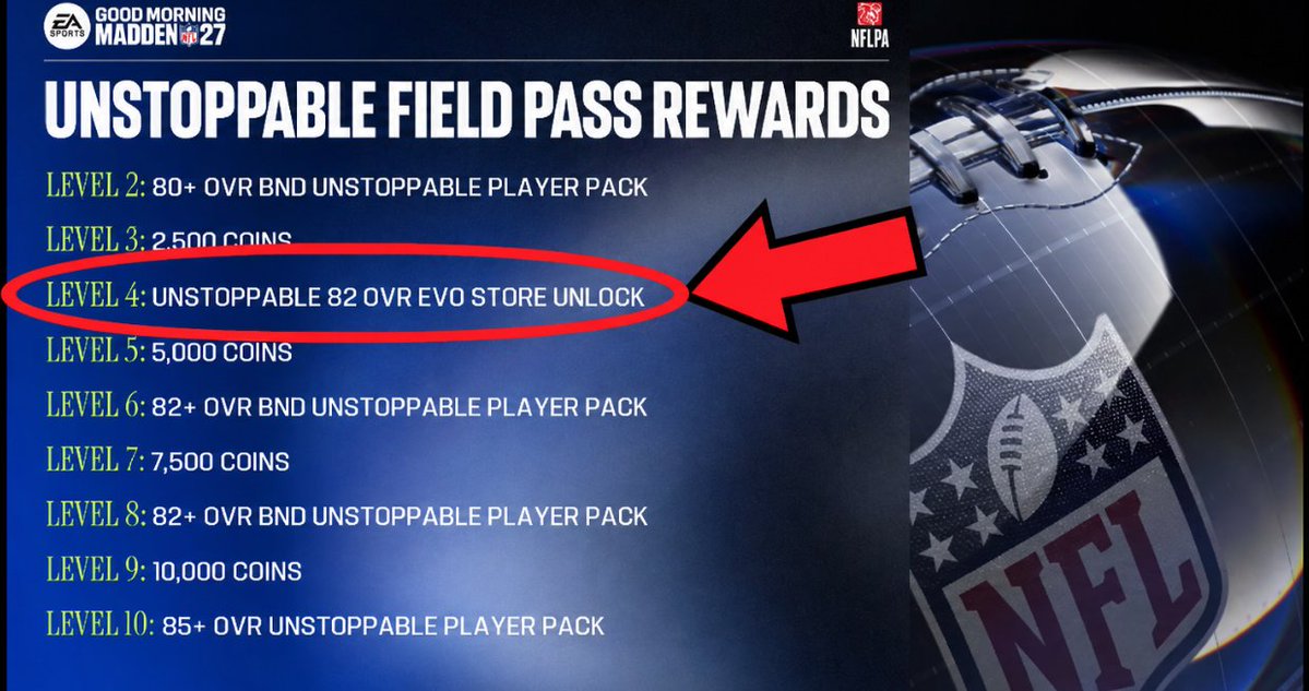 Zirksee's tweet photo. I just want to say thank you SO MUCH for your commitment to EVOS man. WE as a community are SHAKING with excitement to use this 82 overall Unstoppable EVO from the field pass man, THANK YOU SO MUCH @MaddenNFLDirect @EASPORTS_MUT https://t.co/P3igEmBbeV