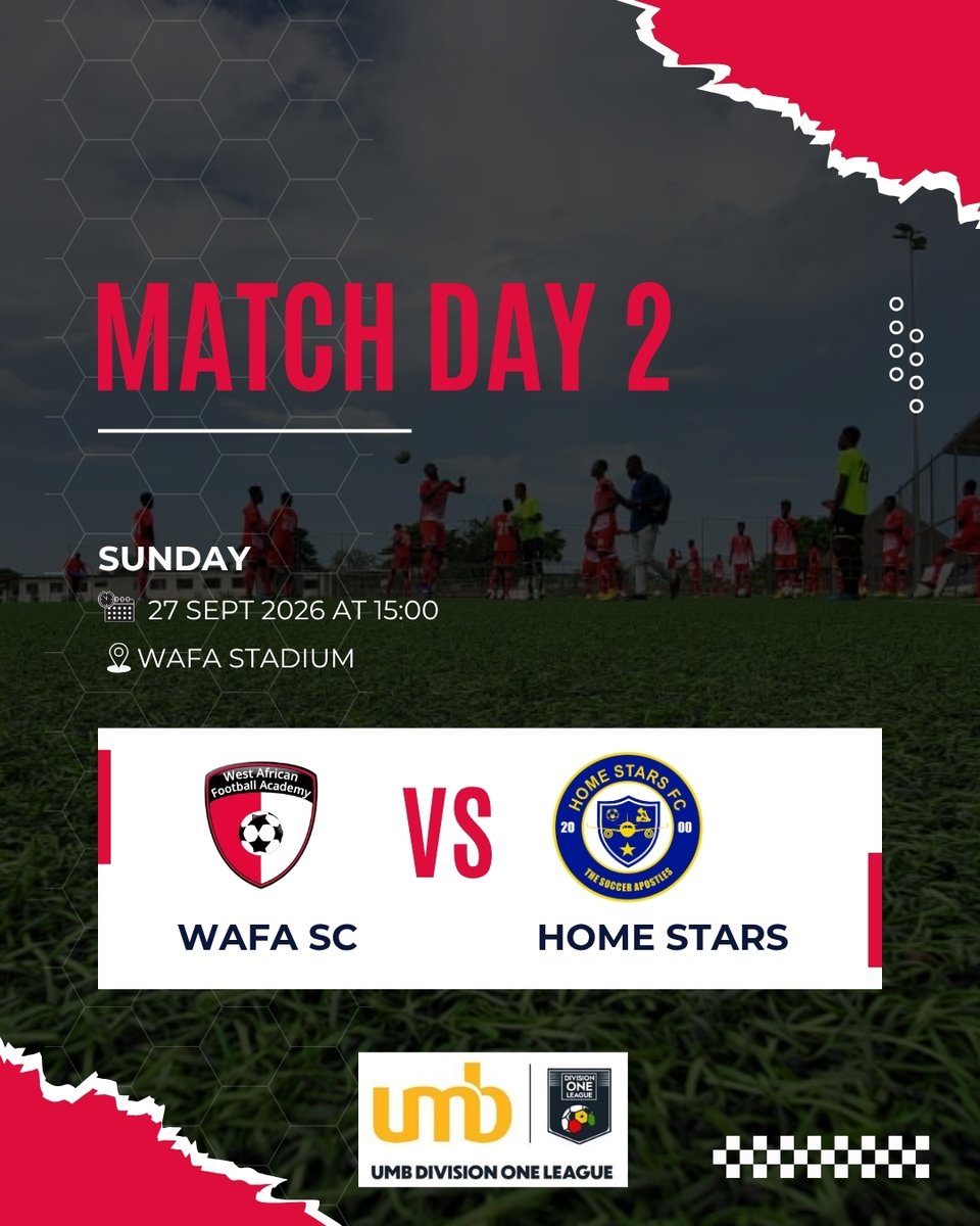 WAFAcademySC's tweet photo. HOME OPENER & 'DERBY':
We are inviting all our fans from near and far to join us at the WAFA Stadium for a home opener this Sunday and it is Regional derby- against Home Stars.
See you there !!!!!!!!!!!
#WAFvsHOM | #WafaSC | @DivisionOneGH https://t.co/eNUXEenv1p
