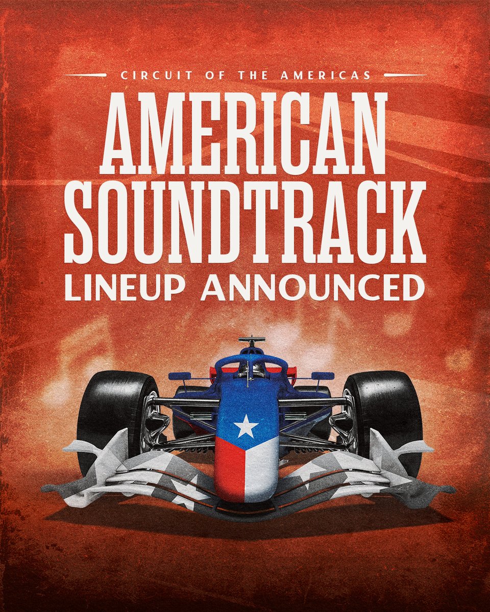 COTA's tweet photo. 🎶 The American Soundtrack IS HERE 🎶 F1 speed meets the sound of Texas! Catch live music all weekend long, including Maroon 5 on Friday, Post Malone on Saturday, and Alesso after the race on Sunday.

Your race ticket gets you in, so secure your seat NOW ➡️ https://t.co/WQcKquQDPb