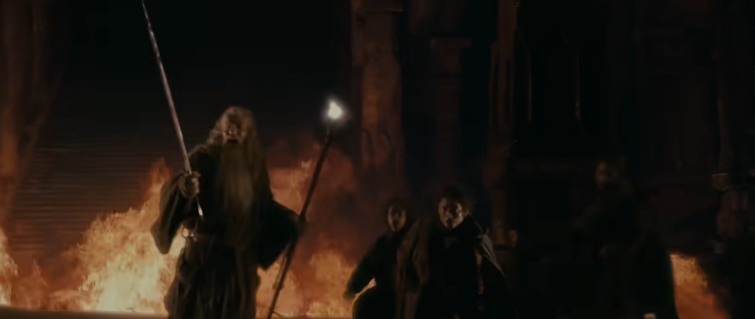 DailyGondor's tweet photo. Multiple fatalities and injuries reported, including a peacefully slumbering Balrog veteran, after a rampage of foreign arsonists in the Mines of Moria. 
The Khazad-dûm secretariat denied allegations Moria is a "no go zone" and that the party strayed into "bad neighbourhood". https://t.co/eIm04MdVgY