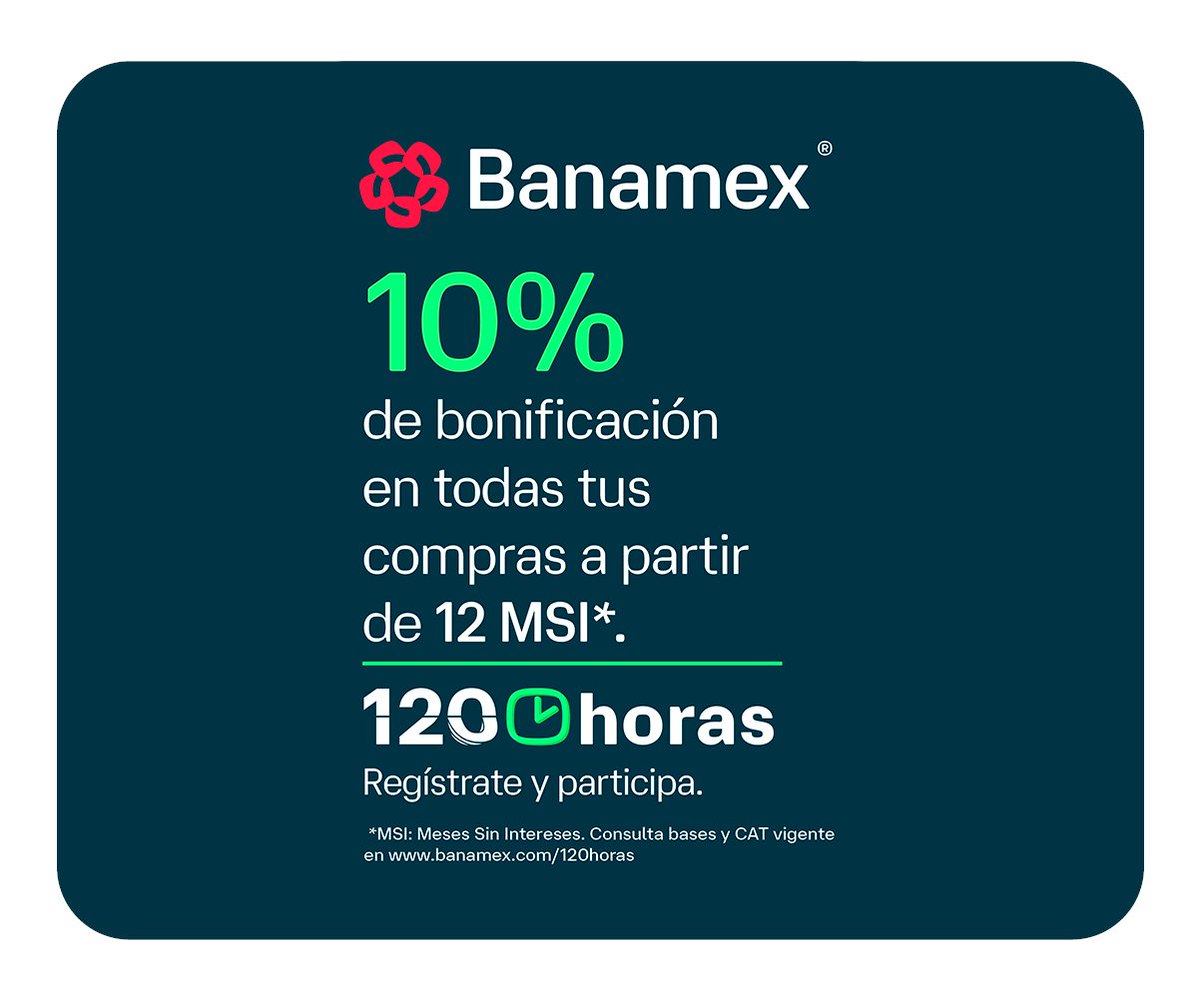 MixupTeam's tweet photo. ¡Tus compras pueden darte más!
Paga a 12 Meses Sin Intereses con Banamex, regístrate en la promo 120 Horas y participa para recibir una bonificación.
¡Haz tus compras en #Mixup y disfruta el beneficio! https://t.co/l0NGyP1MYR