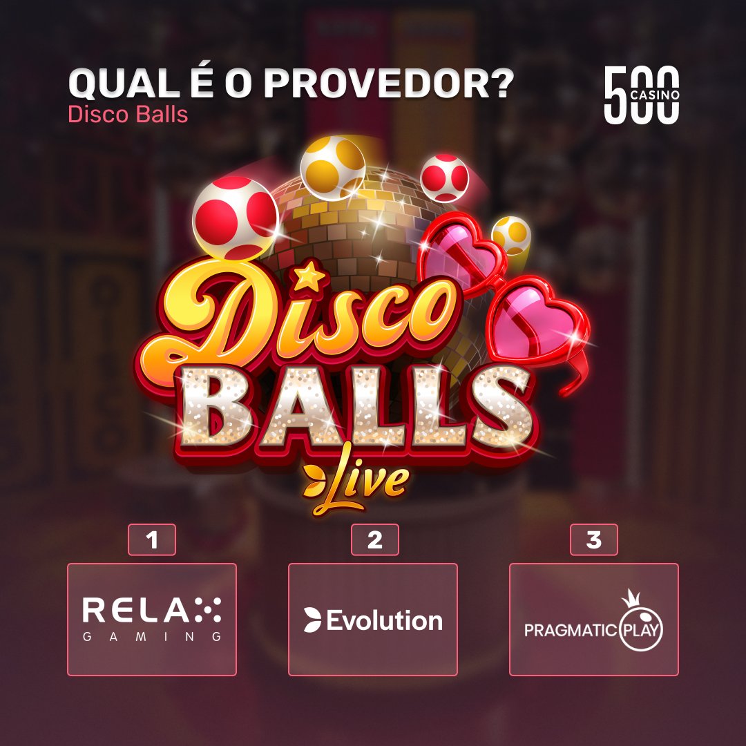 500Casino_BR's tweet photo. Dê rt e comente qual é o provedor do jogo ao vivo Disco Balls 🪩 https://t.co/CC6L3oh1WO