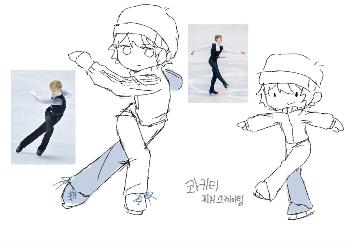 rai__daaa's tweet photo. 피겨 스케이팅 애니를 되게 재밌게봐서
꼭 그려보고 싶엇어요
인삐나고 색칠도 안햇지만..
더 그리긴 귀찮아잉 https://t.co/Jm8Kfmm2R8