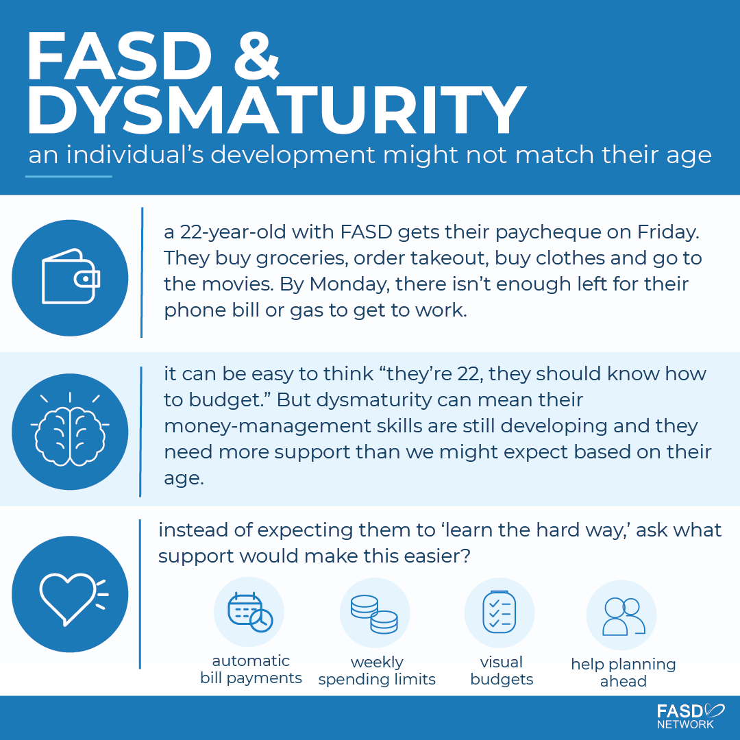 SaskFASDNetwork's tweet photo. Dysmaturity can change the way we understand behaviour. Shifting from “They should be able to do this” to “What support would help them do this?” can make a meaningful difference. https://t.co/rVvdgc1BxW