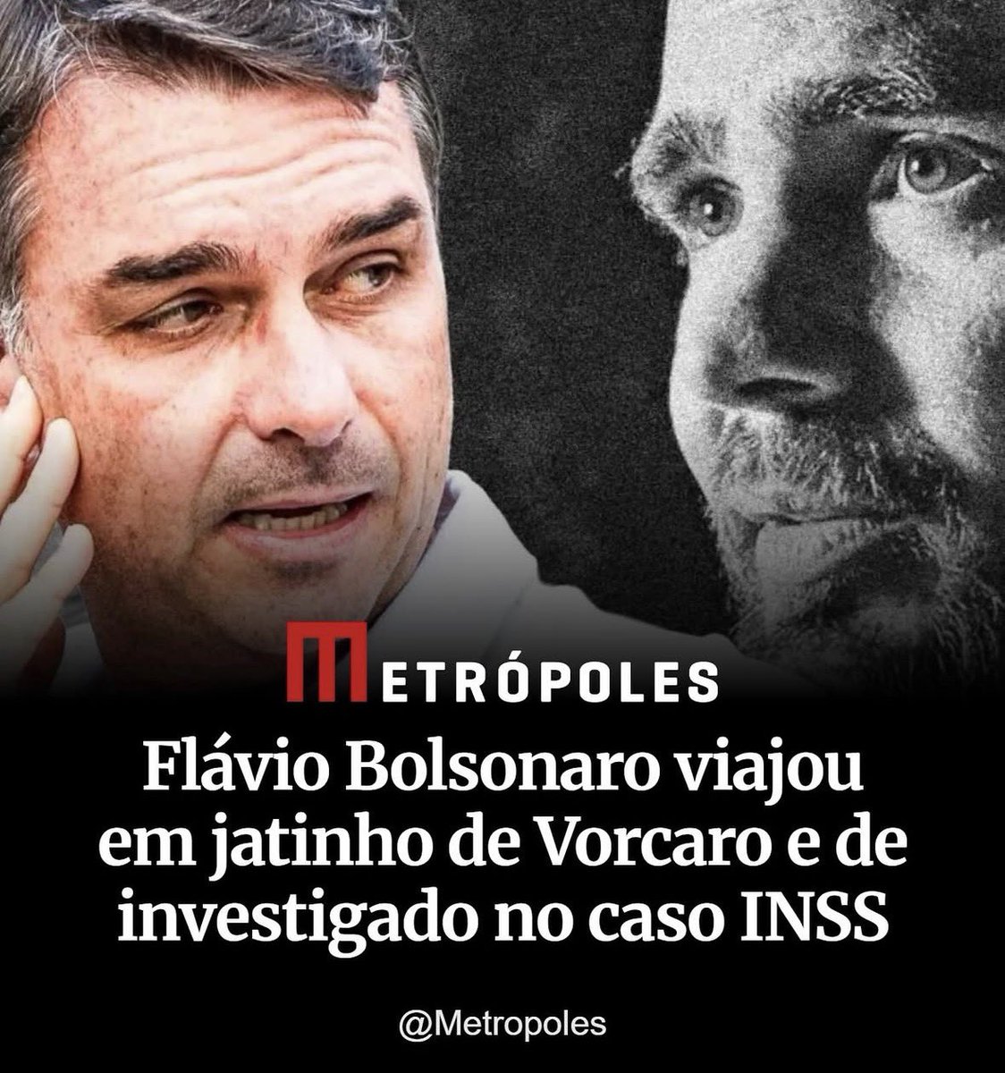 PedroRonchi2's tweet photo. Flávio Bolsonaro é o único candidato a presidente que pediu dinheiro e viajou no jatinho do Vorcaro. Votar nele é votar no Vorcaro. https://t.co/yUlnmhKvIo