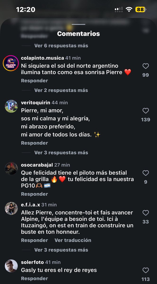 elortodenorris's tweet photo. la descansada que le están pegando a gasly en los comentarios de instagram me hace estallar de una manera JAJAJAJAJA que país del bien la puta madre https://t.co/5adYAhCmij