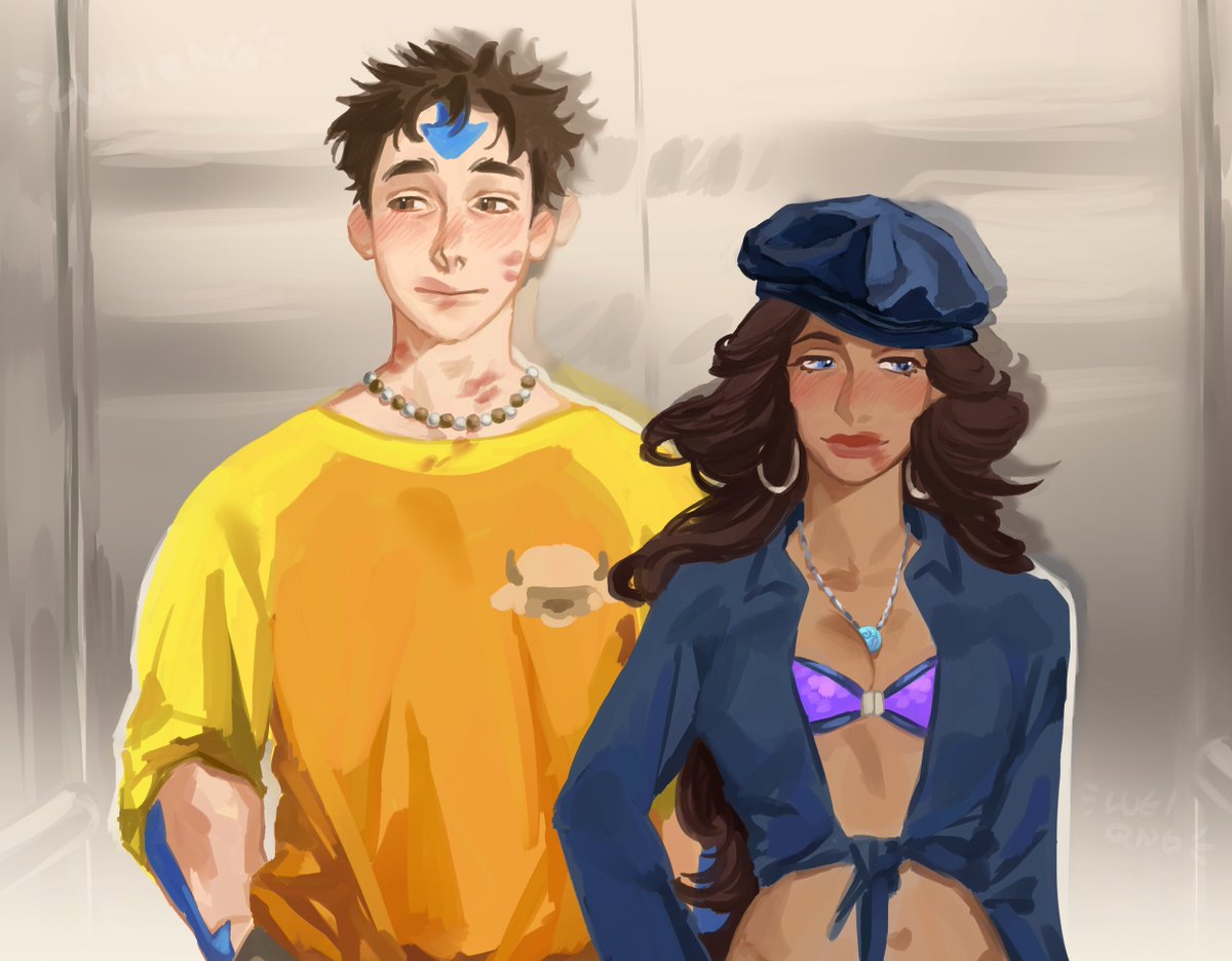 luei_qng's tweet photo. and they were roommates🚪

#kataang #aang #katara #atla 
(fighting art blocks so hard i end up trying out another art style) https://t.co/LPV7NMlYDM