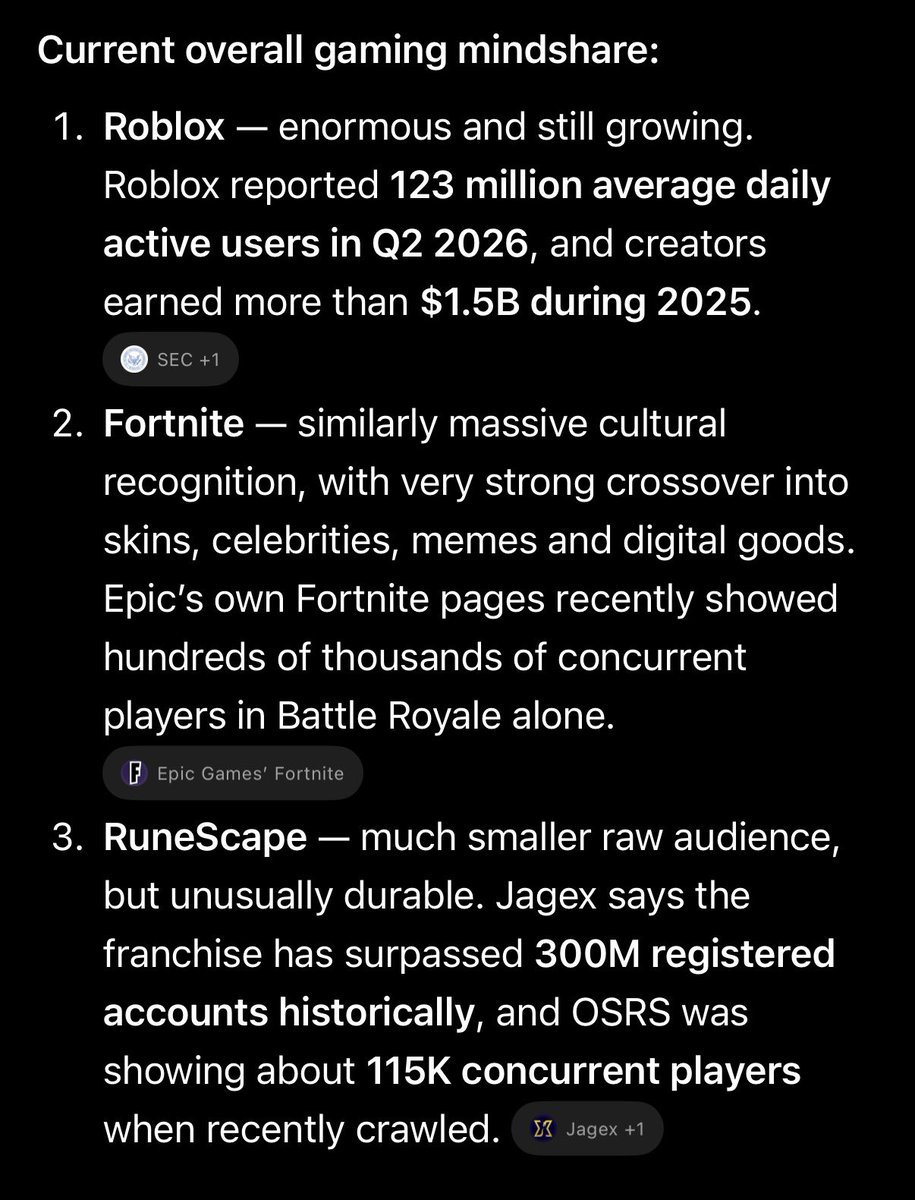 boosteryting's tweet photo. ROBUX is one of the most recognizable names in internet money.

Before millions of kids ever heard the words crypto, blockchain, or digital assets, they understood Robux.

You buy it.
You spend it.
You earn it.
You flex it.
You want more of it.

An entire generation grew up understanding digital currency through Roblox.

Now take that cultural recognition and bring it onchain.

RuneScape has GP.
Fortnite has V-Bucks.
Roblox has ROBUX.

The difference is Roblox isn’t just a game, it’s an economy built around user-created worlds, digital items, avatars, and virtual currency.

The thesis is simple:

If internet-native money becomes increasingly normal, ROBUX already has one of the strongest names associated with it.

The ticker doesn’t need an explanation.

$ROBUX