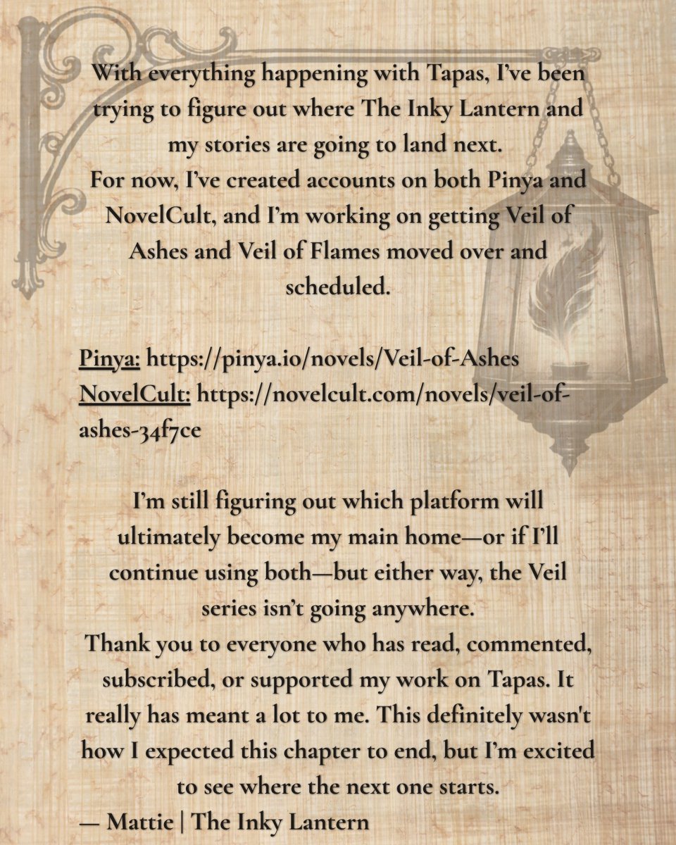 Matties_Moments's tweet photo. So sad that Tapas is shutting down... it's been home for so many creators over the years. Even before I published on there, I was an avid reader for years.
Find me on the new platforms to keep reading!
#books #book #novels #pinya #novelcult #author #writing #writers https://t.co/BxPDwz8OUe