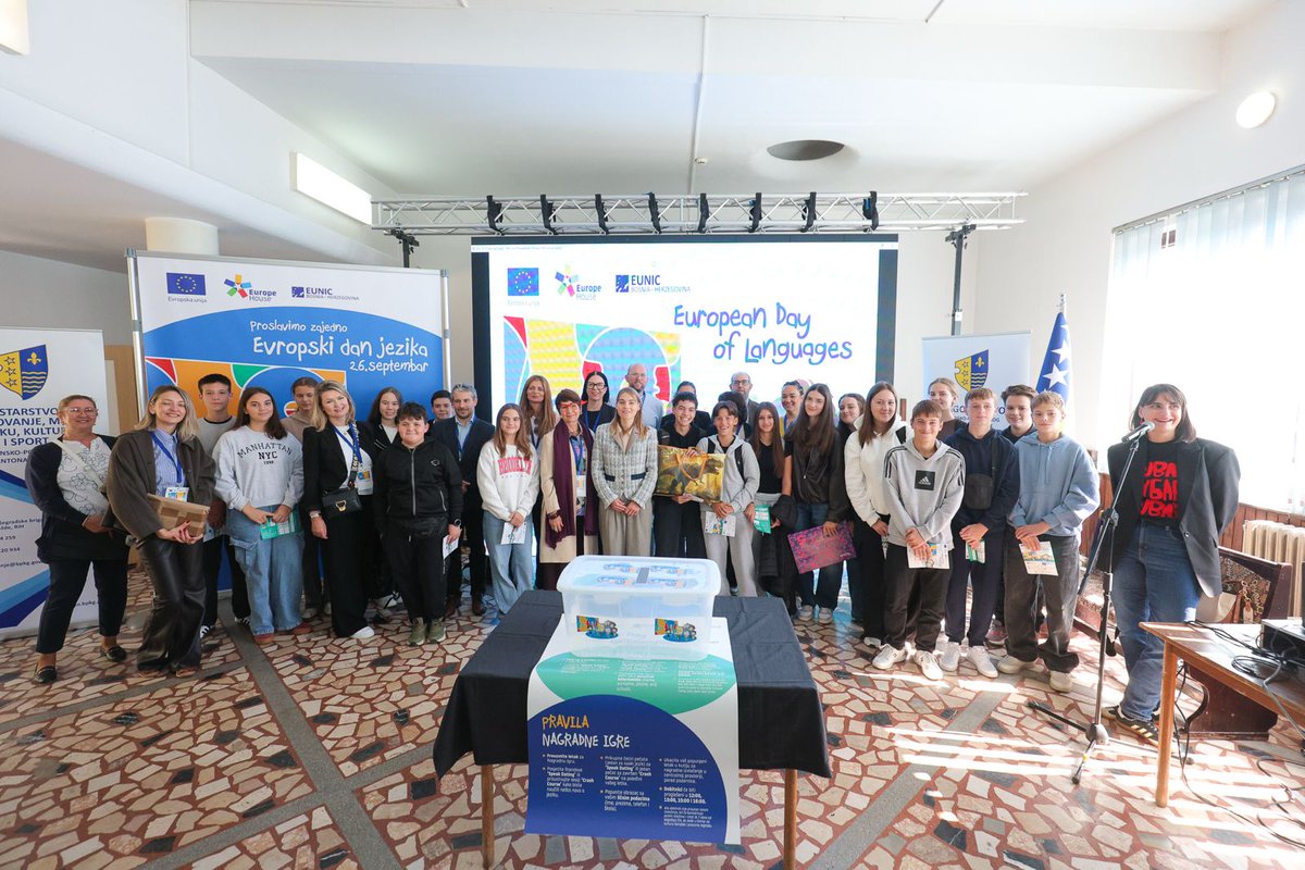 eubih's tweet photo. We celebrated #EuropeanDayOfLanguages in #Goražde!

Through creativity, learning &amp; fun this day showed how learning new languages &amp; sharing skills &amp; experiences can bring people closer together. 

🙏 to all who joined us as well as EUNIC BiH, cultural institutes &amp; embassies! https://t.co/FagapJ3nM9
