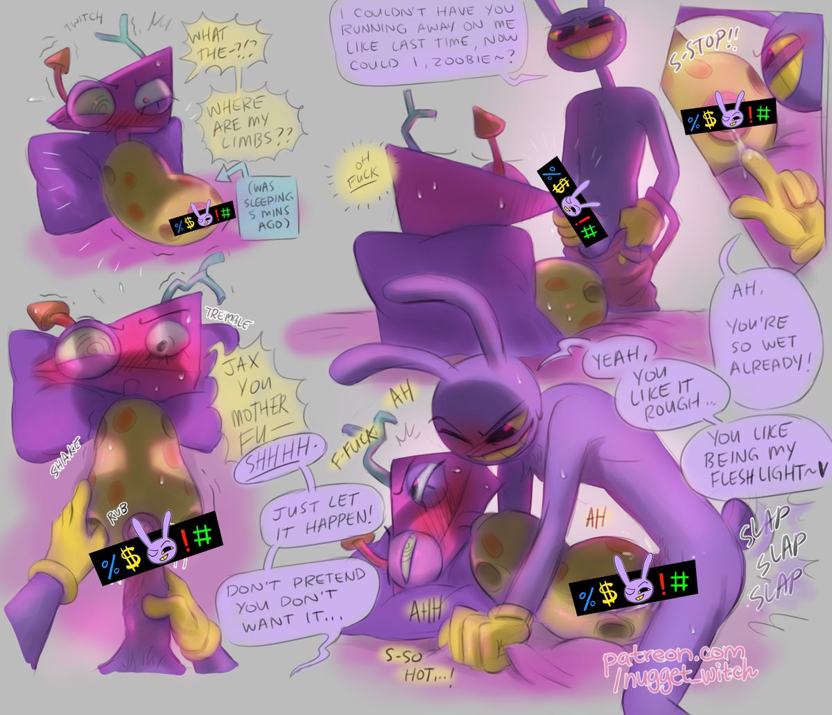 nugget_witch's tweet photo. CW // dubcon ‼️ an Abstrabbit request from one of my patrons ~ 

how many of you freaks are into the Zooble hole? 🤔#genitalcircus #tadcnsfw https://t.co/X7zUhLxel6