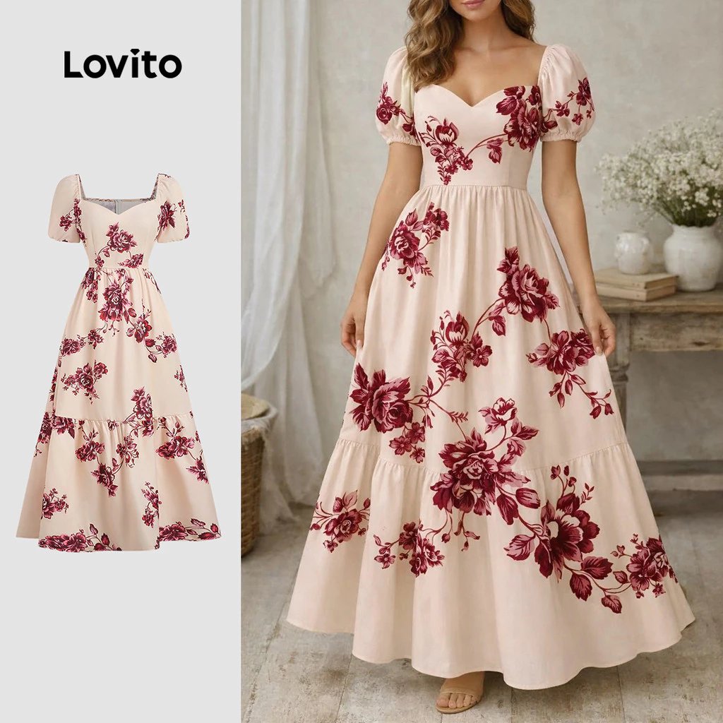 promotodah's tweet photo. 🔥 Lovito Padrão de Vestido Elegante Camadas de Vestido de Primavera/verão para Mulheres LBL36145 https://t.co/RO4UKC0Sf7 https://t.co/5UcX2md4Ie
