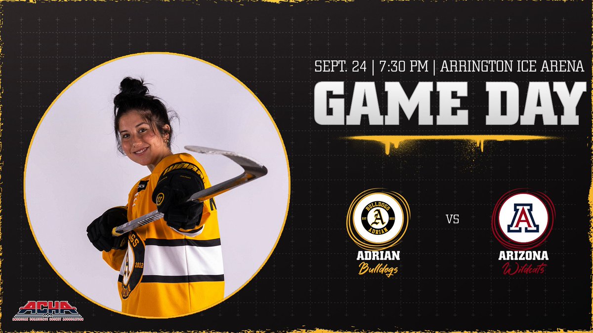 AdrianBulldogs's tweet photo. π¨GAME DAY!π¨
π @AdrianWD1Hockey vs. Arizona
β° 7:30 PM
π Arrington Ice Arena
πΊ https://t.co/uHmQgQy885
#ACHA #GDTBAB https://t.co/pWVOPwCBZK