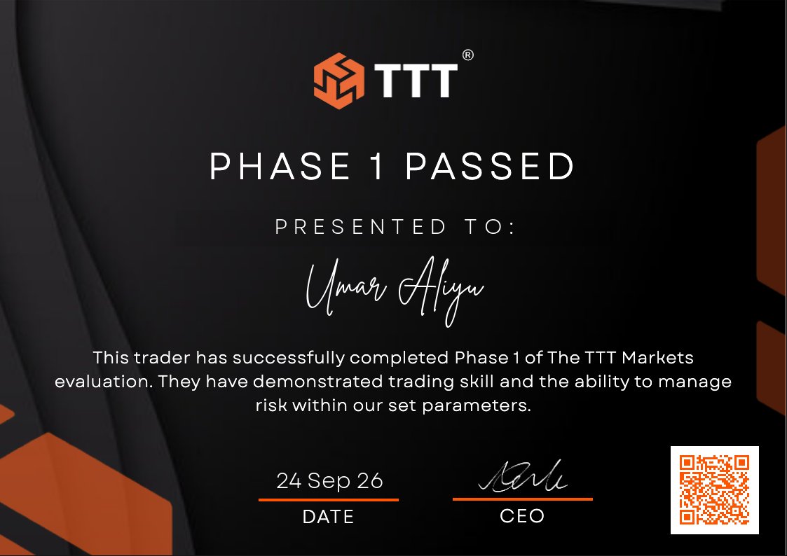 FRESH___GUY's tweet photo. I just go account with @TTTMarkets yesterday and today I take my phase trade with the account that I receive i pass it let move to the second phase https://t.co/tGFX4MFW6d