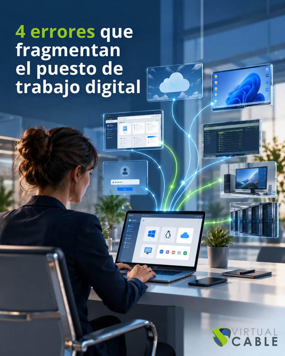 VirtualCable_'s tweet photo. 🧩 Cuatro errores que pueden fragmentar el puesto de trabajo digital:

▪️ Vincularlo a un dispositivo
▪️ Crear 1 acceso por tecnología
▪️ Personalizar cada entorno a mano
▪️ Sustituir apps legacy aún necesarias

👉 Cómo evitarlos: https://t.co/9c6yzdTpz6

#DigitalWorkplace #VDI https://t.co/xDzRy2DYPX