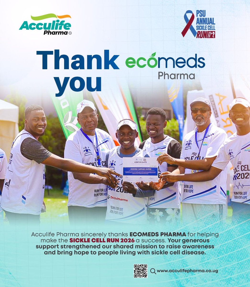 acculifepharma's tweet photo. Thank you, Ecomeds Pharma! 💚

Acculife Pharma sincerely thanks ECOMEDS PHARMA for helping make the SICKLE CELL RUN 2026 a success.

Your generous support strengthened our shared mission to raise awareness and bring hope to people living with sickle disease 
#AcculifePharma https://t.co/Fr8ifiwEYg