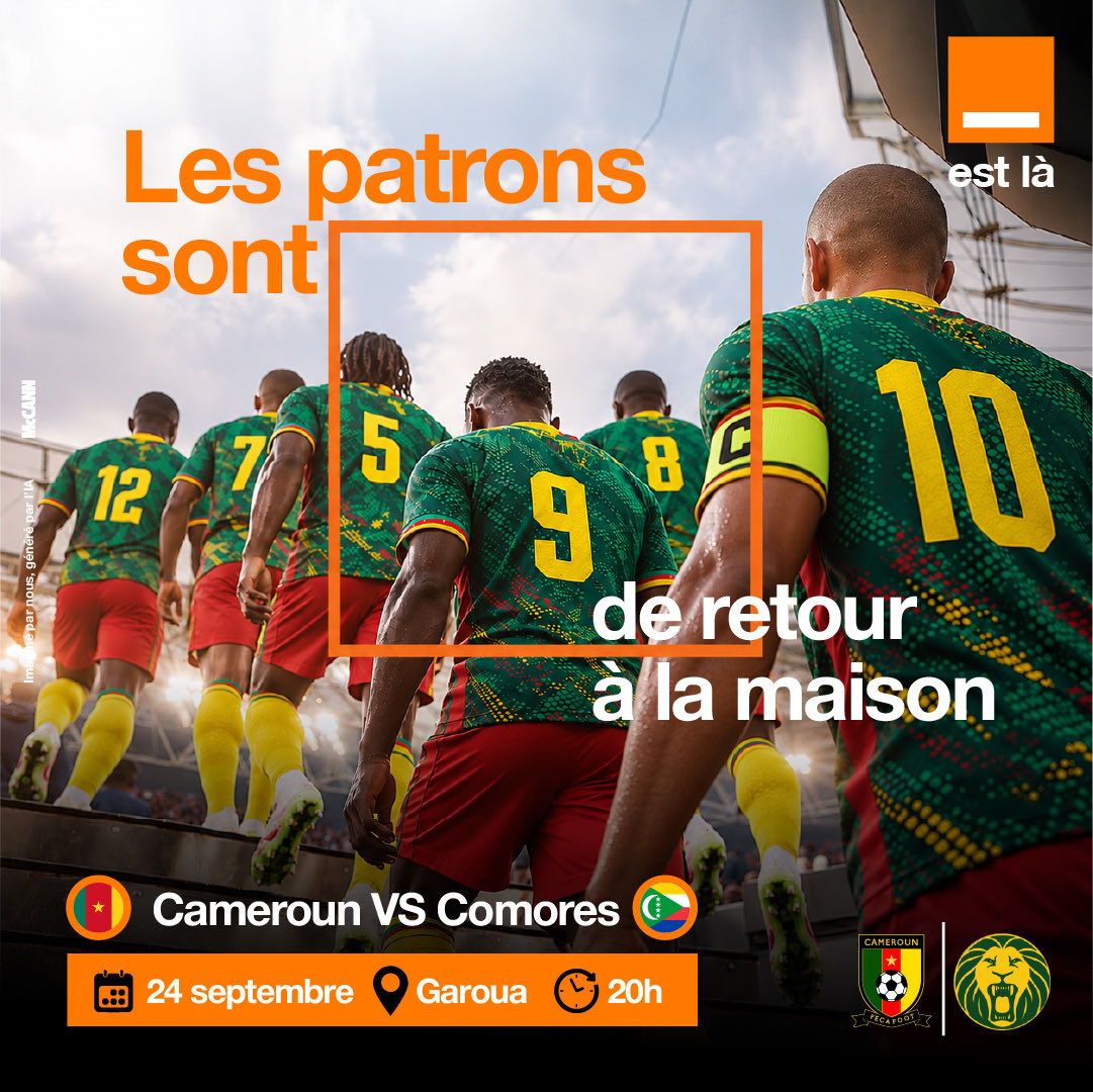 Orange_Cameroun's tweet photo. Les Lions sont de retour ! 🦁🇨🇲🔥

Nouvelle compétition, nouveau défi ! 👀⚽️
Premier rendez-vous face aux Comores 🇰🇲, ce soir à Garoua.

📍 Garoua | 🕗 20h
🇨🇲 Cameroun 🆚 Comores 🇰🇲

Vos pronostics en commentaires ? 👇🏾🔥

#OrangeEstLà #Lions4Life https://t.co/0poIfIYAAl