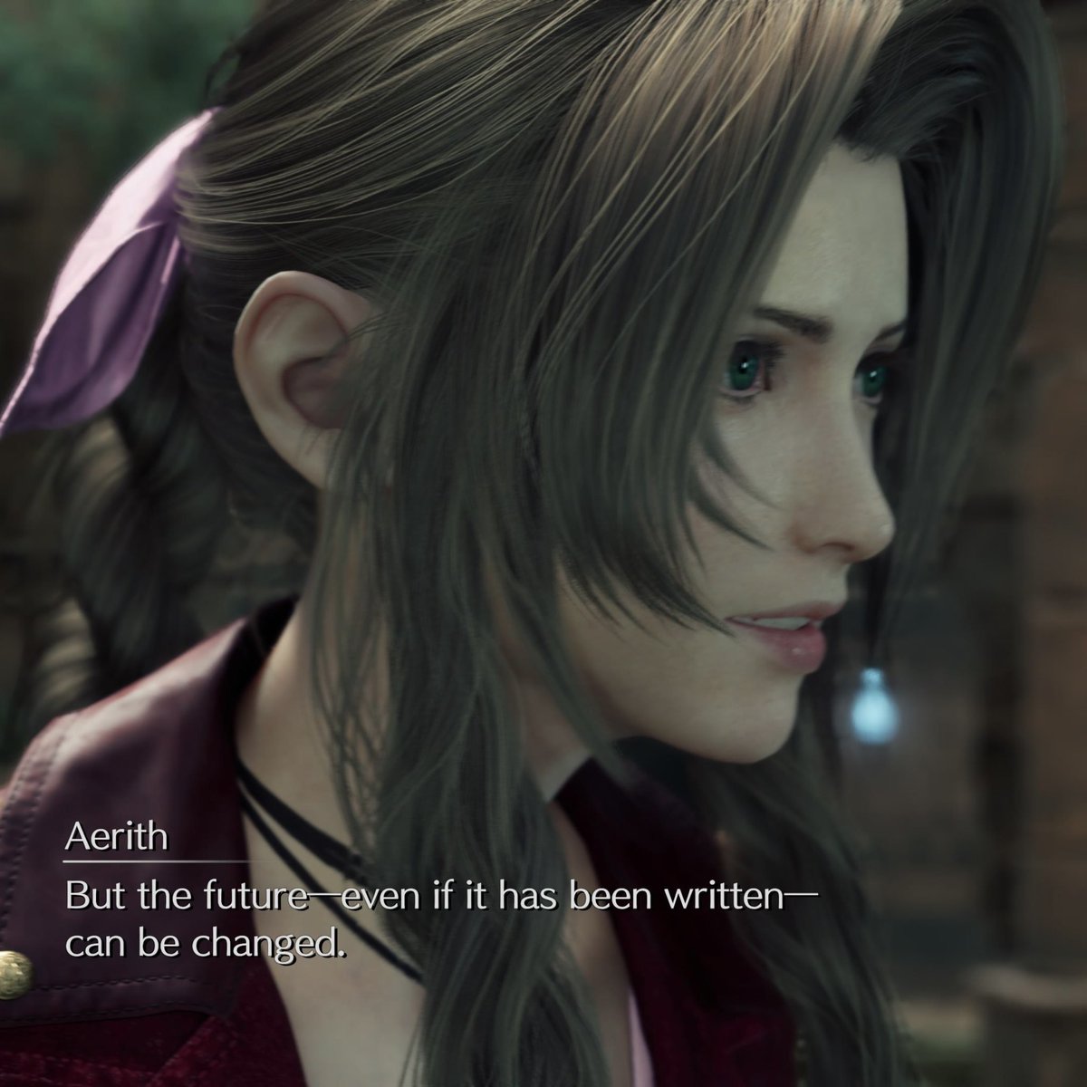 oathgate1's tweet photo. So my argument is that was the theme of the original. At this point they have narratively introduced a new theme and they have even discusssed this in interviews. Here is Kitase saying directly how they will fight their OG fate is a new theme and that Aeriths destined path will take new twists and turns.