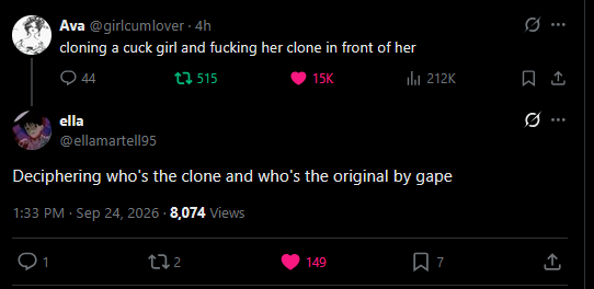 WolfGirlBnuyBoy's tweet photo. The greatest minds are gathering under clone cuck fantasies https://t.co/9jzRMBr5xv