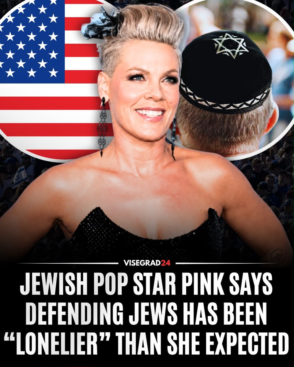 visegrad24's tweet photo. Pink says speaking up for Jewish people has proved “lonelier” than she expected after she faced backlash for sharing criticism of Macklemore’s pro-Palestinian performance at Ed Sheeran’s September 4 concert at MetLife Stadium in New Jersey.

Macklemore shouted “Free Palestine,” accused Israel of genocide and performed his protest song “Hind’s Hall,” accompanied by images from the war.

Pink responded: “You don’t get to decide that for us.”

“What I need is to be able to say, as a Jewish mom, ‘That scared me, and it scared people I love,’ without being told our fear is just propaganda,” she wrote.

Pink, who has previously spoken publicly about experiencing antisemitism, said: “And now I’m standing up for my own people, and I thought I knew going in how lonely that would be. And it’s lonelier than that. But I’m doing it anyway.”