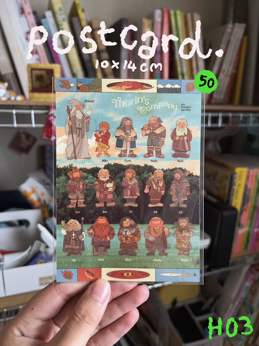 pingsasinan's tweet photo. Thorin’s Company — The Hobbit Sticker Sheet and Postcard for #moviescnv2026 

Sticker sheet (a5) — 100 baht
Postcard (10x14cm) — 50 babt 

ปล. งานนี้เราไม่ได้ไป จะ���ราฝากน้องกับเพื่อนไปขายแทนนะ 😣 https://t.co/tRMpqxLVQI